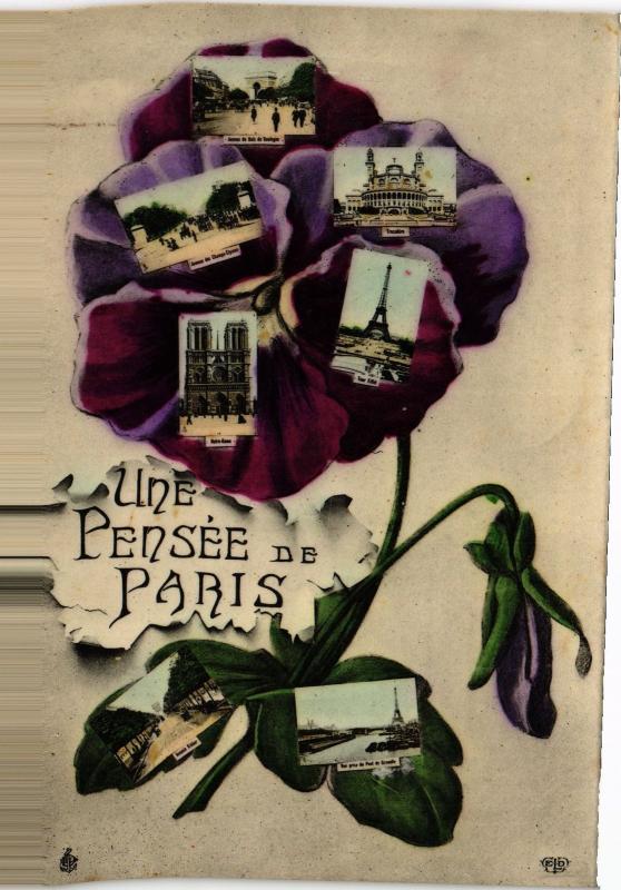 Carte postale ancienne Une pensée de Paris