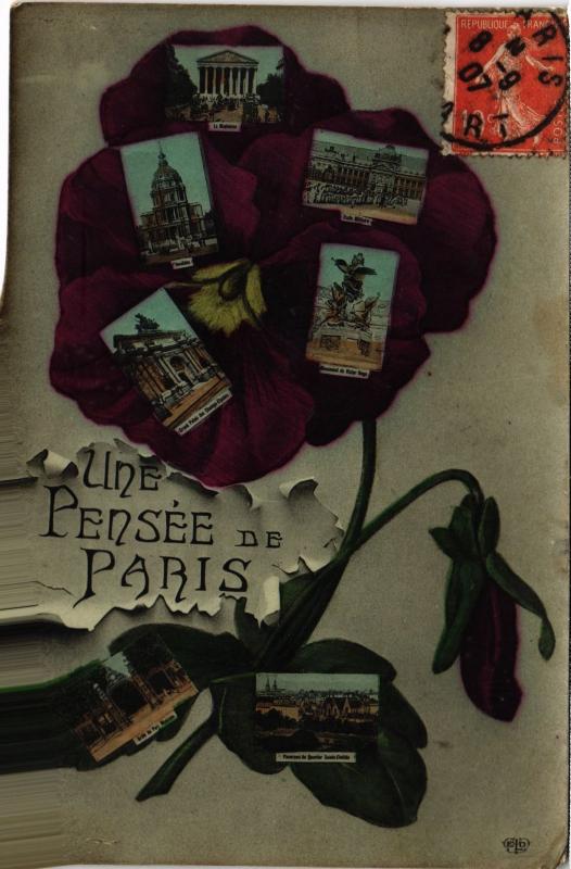Carte postale ancienne Une pensée de Paris