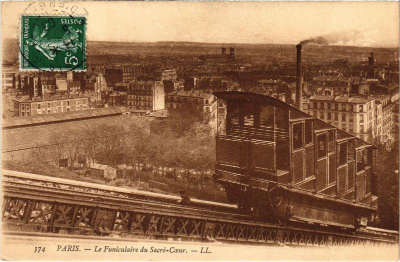 Carte postale ancienne Le Funiculaire du Sacré-Coeur à Paris 18e