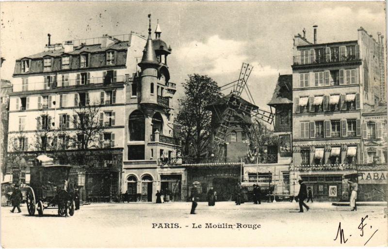 Carte postale ancienne Le Moulin Rouge à Paris 9e