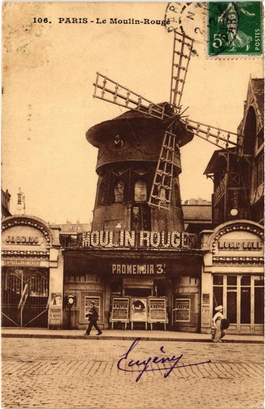 Carte postale ancienne Le Moulin Rouge à Paris 9e
