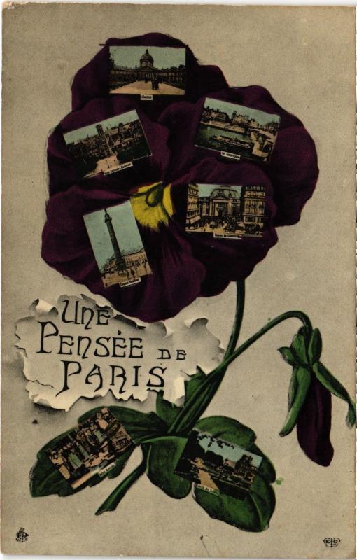 Carte postale ancienne Une pensée de Paris