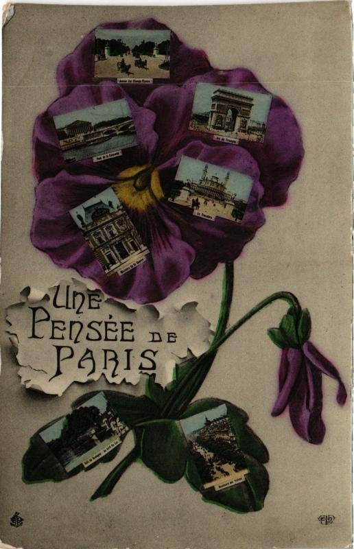 Carte postale ancienne Une pensée de Paris