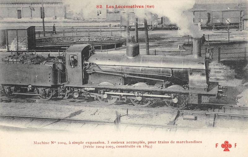 Carte postale ancienne Train - Les Locomotives (Est) - Machine N°1004 A Simple Expansion