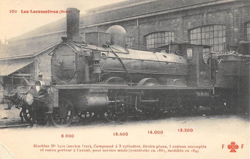 Carte postale ancienne Train - Les Locomotives (Nord) - Machine N°3395