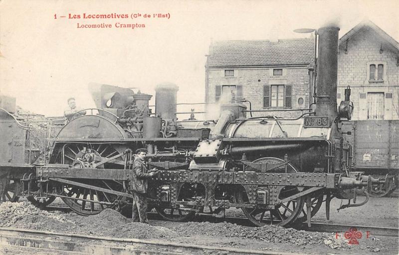 Carte postale ancienne Train - Les Locomotives (Cie De L'Est) - Locomotive Crampton