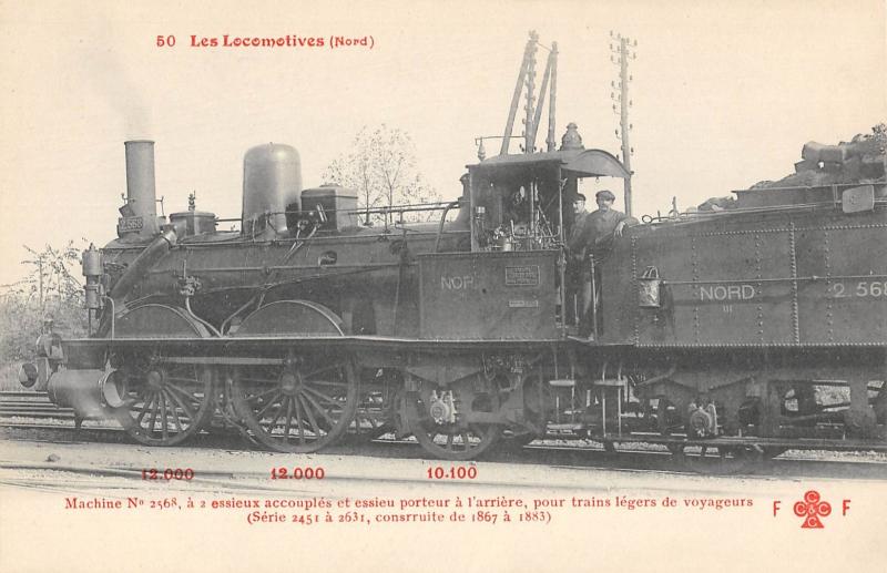 Carte postale ancienne Train - Les Locomotives (Nord) - Machine N°2568