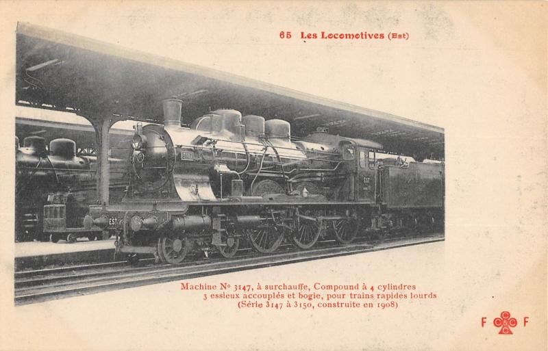 Carte postale ancienne Train - Les Locomotives (Est) - Machine N°3147 A Surchauffe