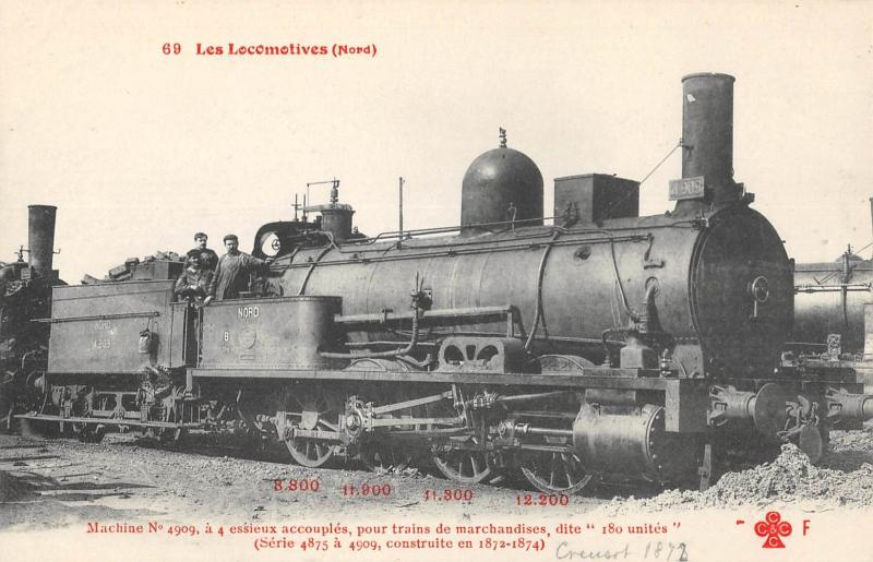 Carte postale ancienne Train - Les Locomotives (Nord) - Machine N°4909