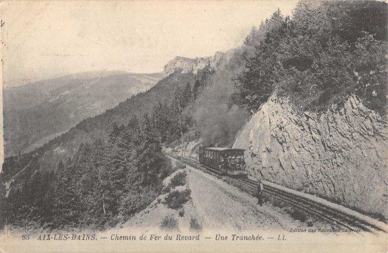 Carte postale ancienne Aix Les Bains - Chemin De Fer Du Revard - Une Tranchee à Aix-les-Bains