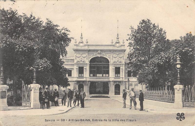 Carte postale ancienne Aix Les Bains - Entree De La Vilal Des Fleurs à Aix-les-Bains