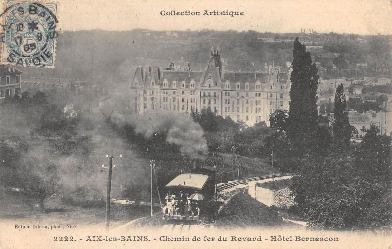 Carte postale ancienne Aix Les Bains - Chemin De Fer Du Revard - Hotel Bernascon à Aix-les-Bains