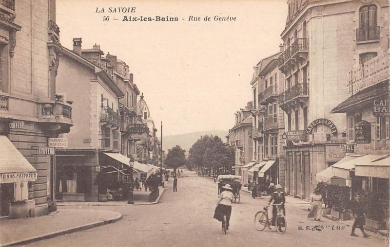 Carte postale ancienne Aix Les Bains - Rue De Geneve à Aix-les-Bains
