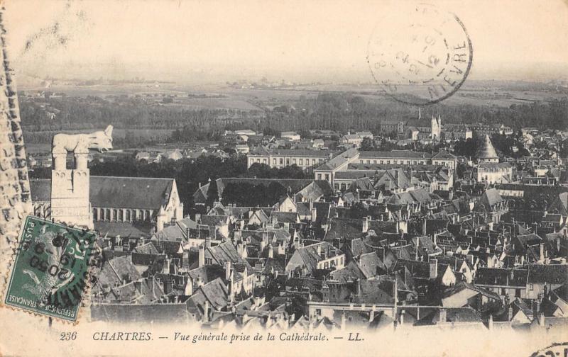 Carte postale ancienne Chartres - Vue Generale Prise De La Cathedrale à Chartres