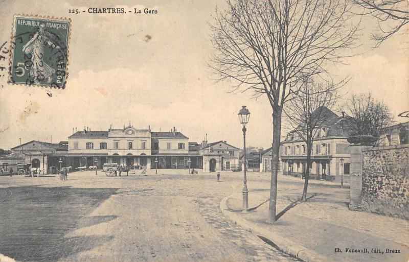 Carte postale ancienne Chartres - La Gare à Chartres
