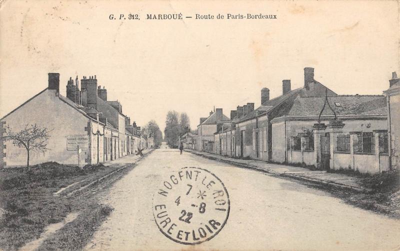 Carte postale ancienne Marboue - Route De Paris-Bordeaux à Marboué