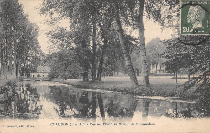 Carte postale ancienne Chaudon - Vue Sur L'Eure Au Moulin De Mormoulins à Chaudon