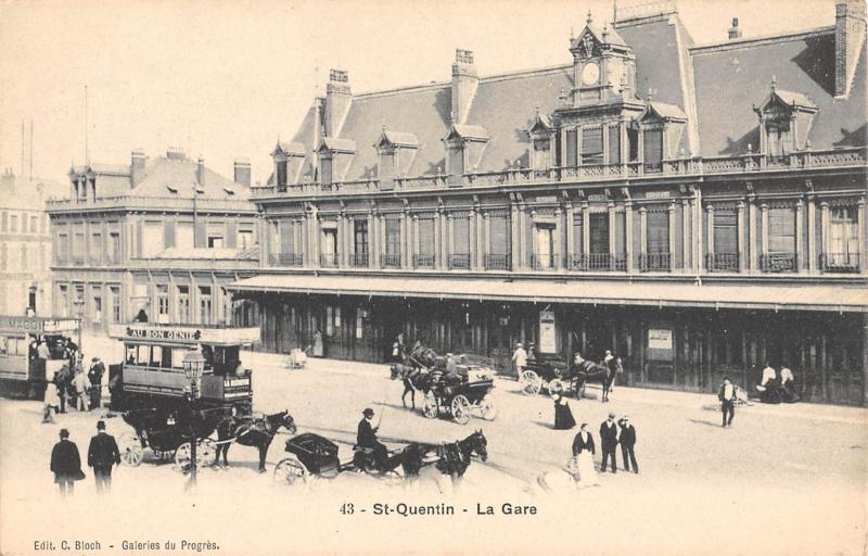 Carte postale ancienne Saint Quentin - La Gar à Saint-Quentin