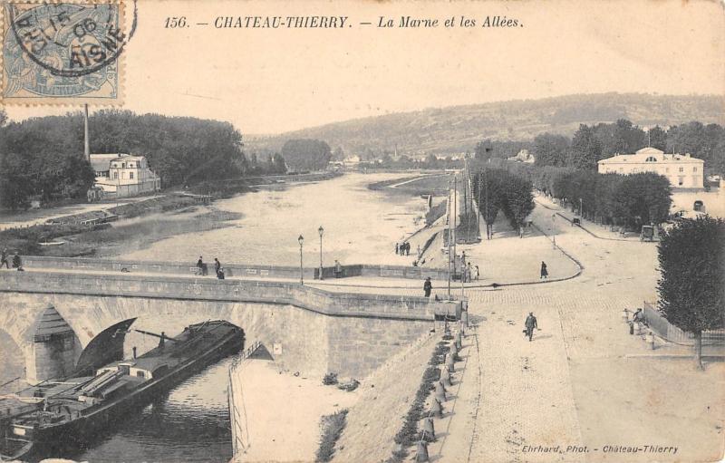 Carte postale ancienne Chateau Thierry - La Marne Et Les Allees à Château-Thierry