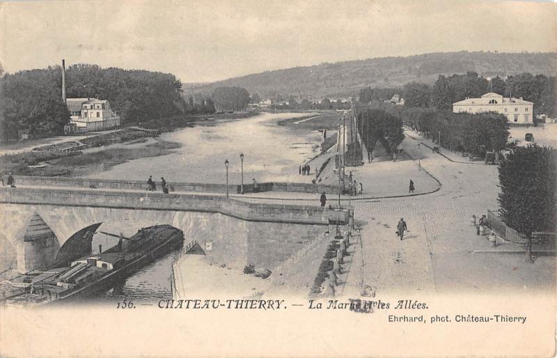 Carte postale ancienne Chateau Thierry - La Marne Et Les Allees à Château-Thierry