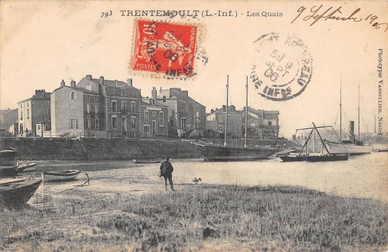 Carte postale ancienne Trentemoult - Les Quais