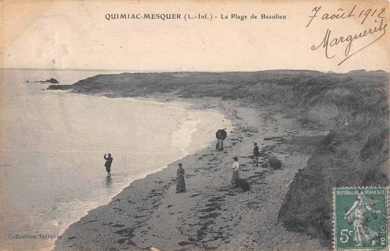 Carte postale ancienne Quimiac-Mesquer - La Plage De Beaulieu à Mesquer