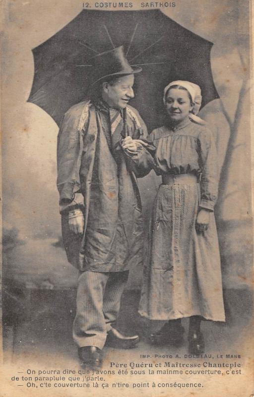 Carte postale ancienne Sarthe - Pere Queru Et Maitresse Chantepie