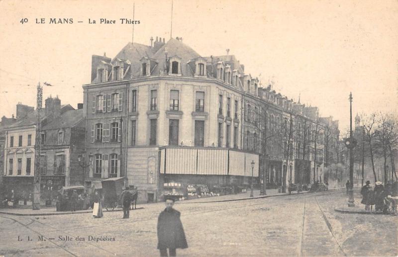 Carte postale ancienne Le Mans - La Place Thiers au Mans