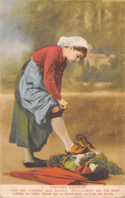 Carte postale ancienne Costumes Sarthois