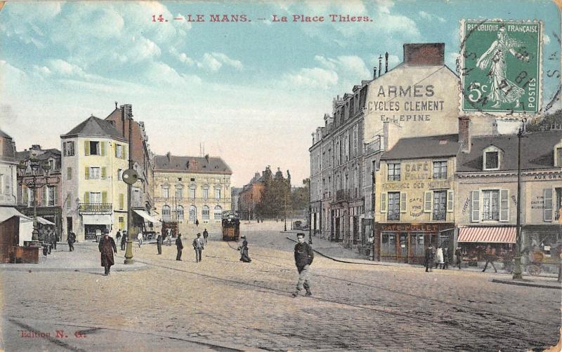 Carte postale ancienne Le Mans - Place Thiers au Mans