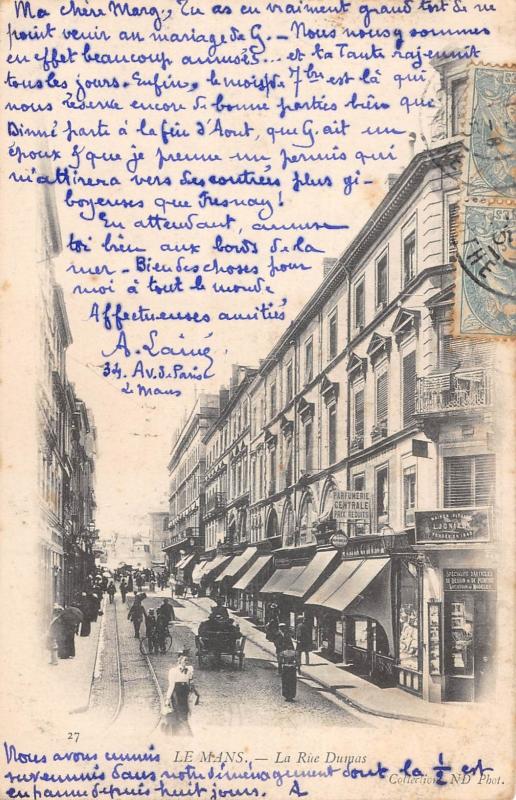 Carte postale ancienne Le Mans - La Rue Dumas au Mans