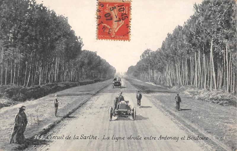 Carte postale ancienne Circuit De La Sarthe - La Ligne Droite Engre Ardenay Et Bouloire à Bouloire