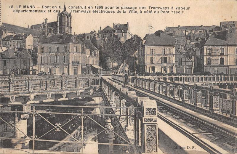 Carte postale ancienne Le Mans - Pont En X au Mans