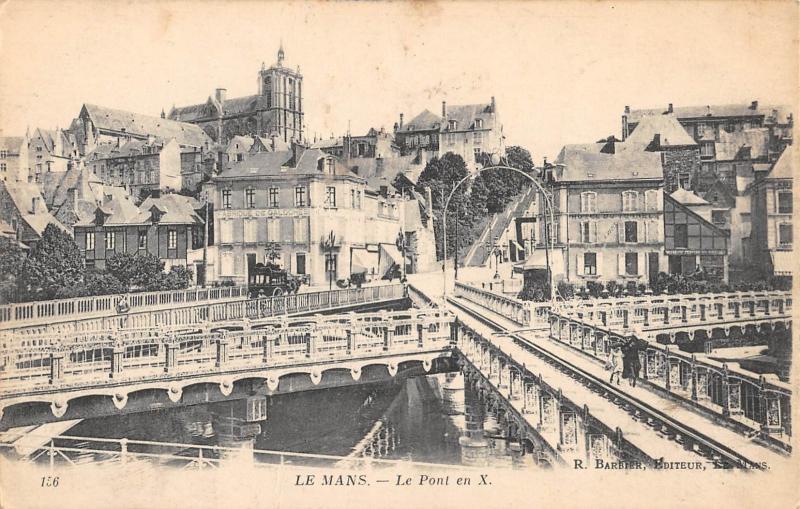 Carte postale ancienne Le Mans - Pont En X au Mans