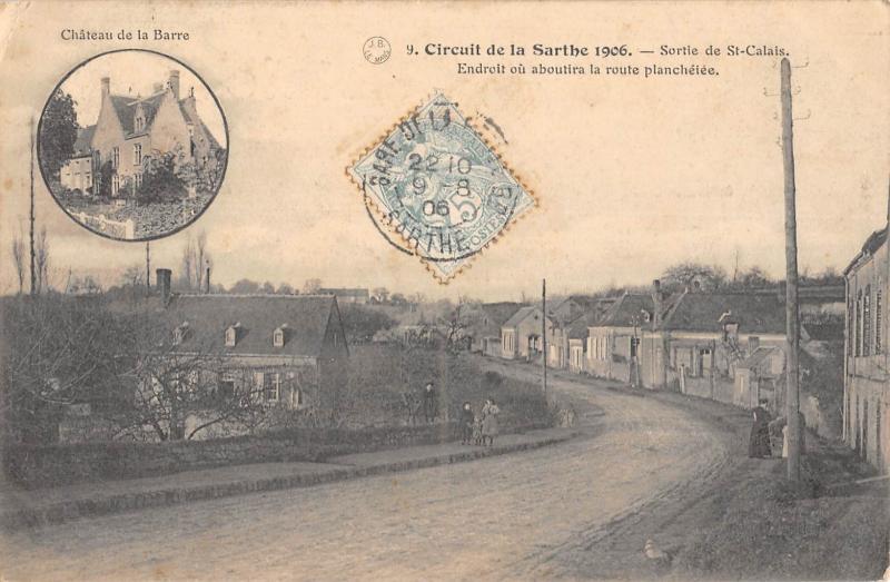 Carte postale ancienne Circuit De La Sarthe - Sortie De Saint Calais à Saint-Calais
