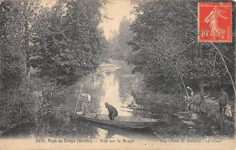 Carte postale ancienne Pont De Braye - Vue Sur La Braye