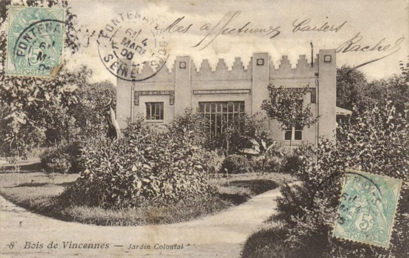 Carte postale ancienne Bois de Vincennes-Jardin Colontal à Vincennes