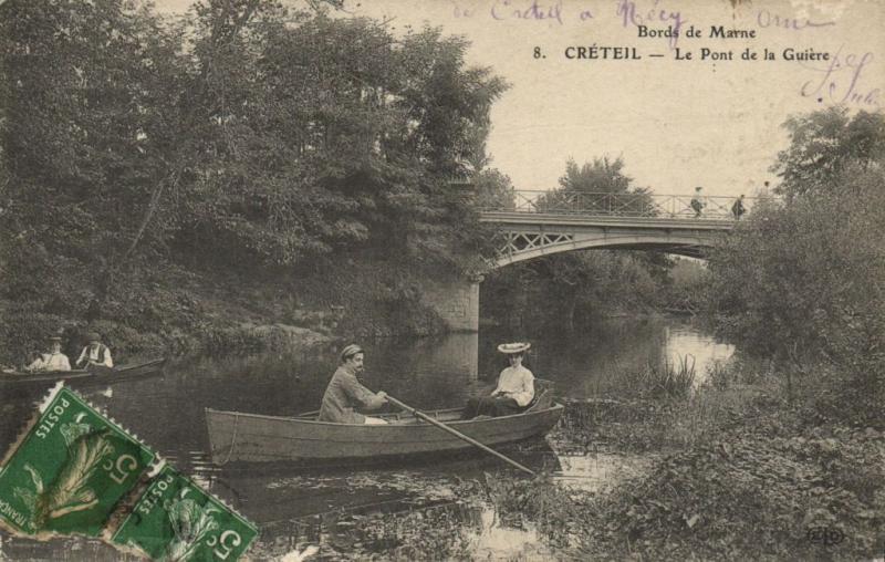 Carte postale ancienne Créteil-Le Pont de la Guiére à Créteil