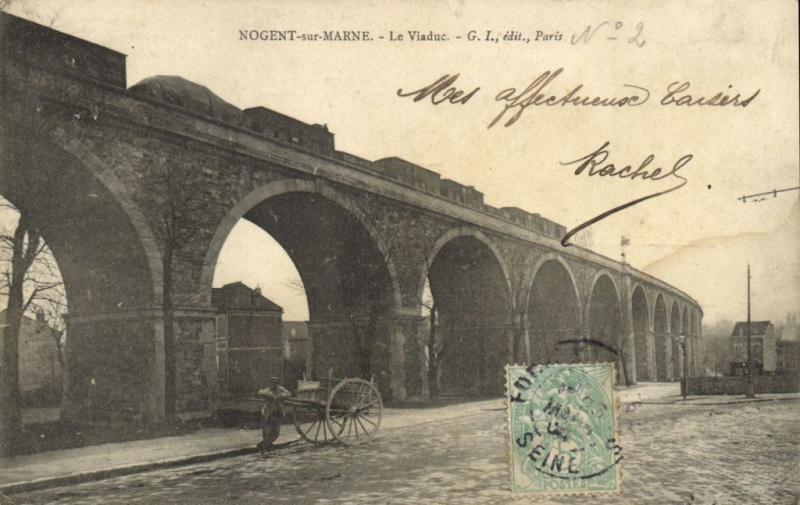 Carte postale ancienne Nogent sur Marne-Le Viaduc à Nogent-sur-Marne