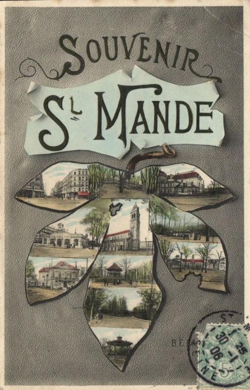 Carte postale ancienne Souvenir S'Mande
