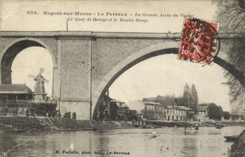 Carte postale ancienne Nogent sur Marne-la Grande Arche du Viaduc à Nogent-sur-Marne