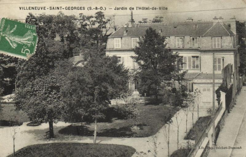 Carte postale ancienne Villeneuve Saint Georges-Jardin de l'Hótel à Villeneuve-Saint-Georges