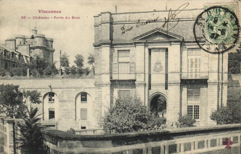 Carte postale ancienne Vincennes-Cháteau-Porte du Bois à Vincennes