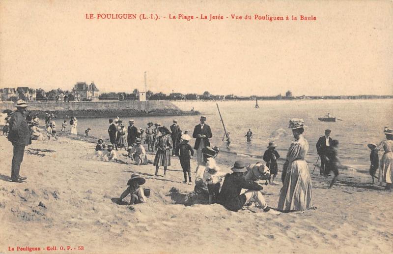 Carte postale ancienne Le Pouliguen - La Plage - La Jetee - Vue Du Pouliguen A La Baule au Pouliguen