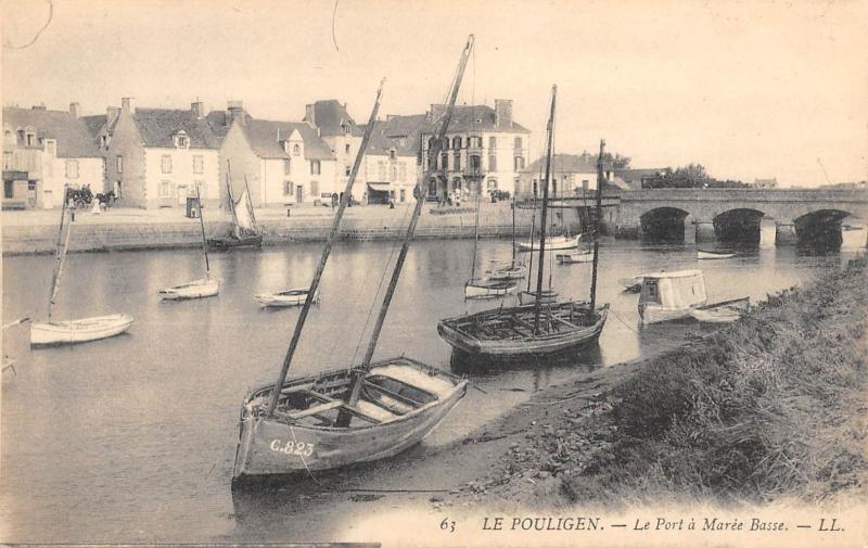 Carte postale ancienne Le Pouliguen - Le Port A Maree Basse au Pouliguen