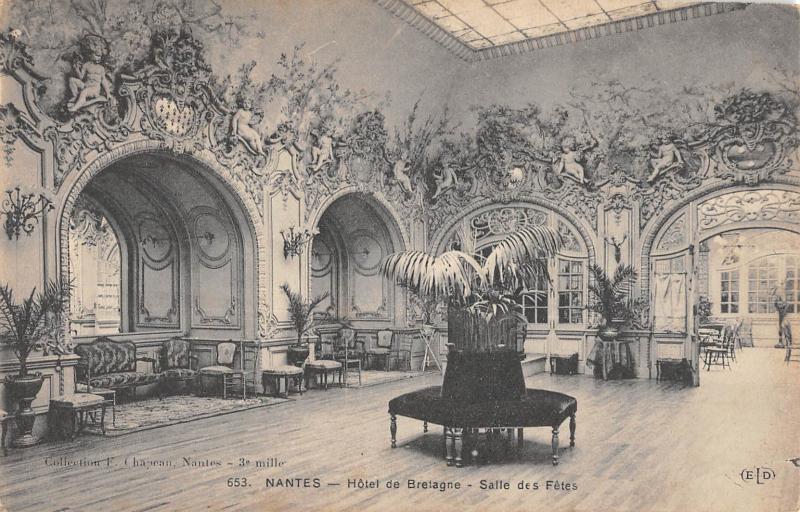 Carte postale ancienne Nantes - Hotel De Bretagne - Salle Des Fetes à Nantes