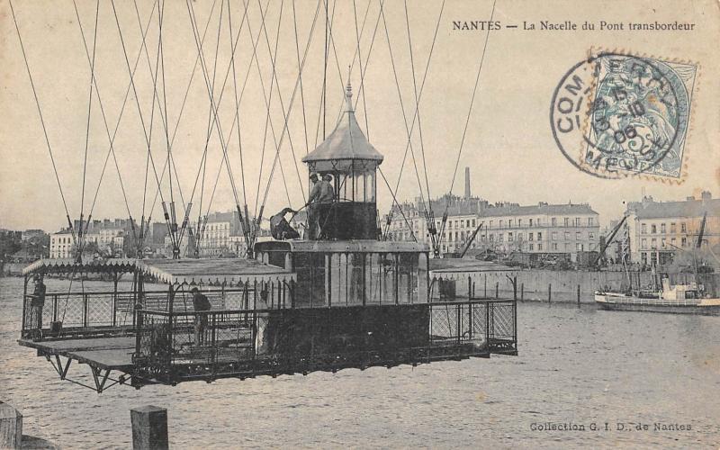 Carte postale ancienne Nantes - La Nacelle Du Pont Transbordeur à Nantes