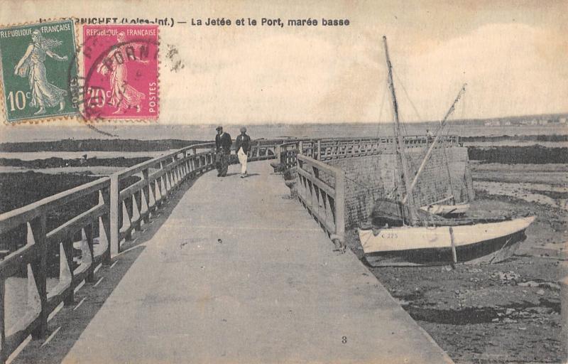 Carte postale ancienne Pornichet - La Jetee Et Le Port - Maree Basse à Pornichet