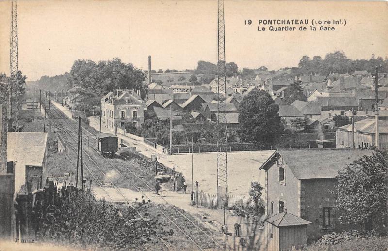 Carte postale ancienne Pontchateau - Le Quartier De La Gare à Pontchâteau