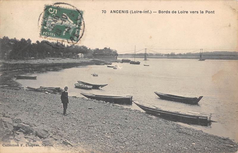 Carte postale ancienne Ancenis - Bords De Loire Vers Le Pont